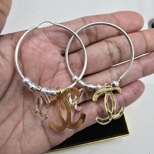 Gold and Silver 925 Hoop Earrings NEW